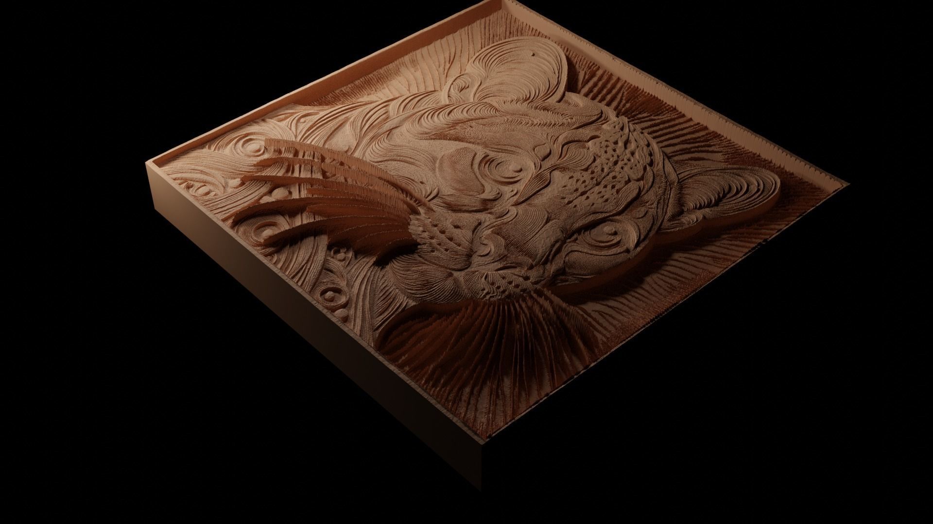 Ocelot CNC 3d Print High Relief Sand Casting 3D print model_1