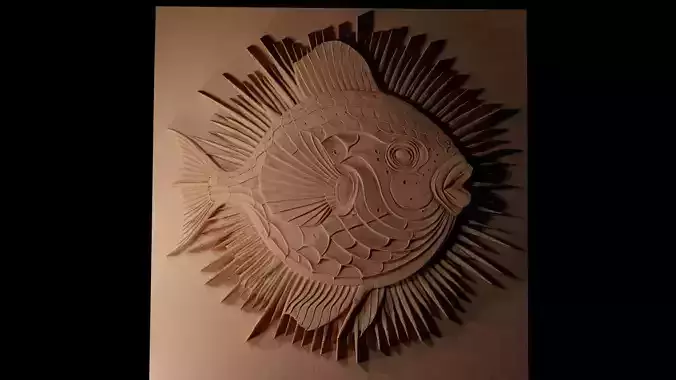 Ocean Sunfish Mola Mola CNC 3d Print High Relief Sand Casting 3D print model