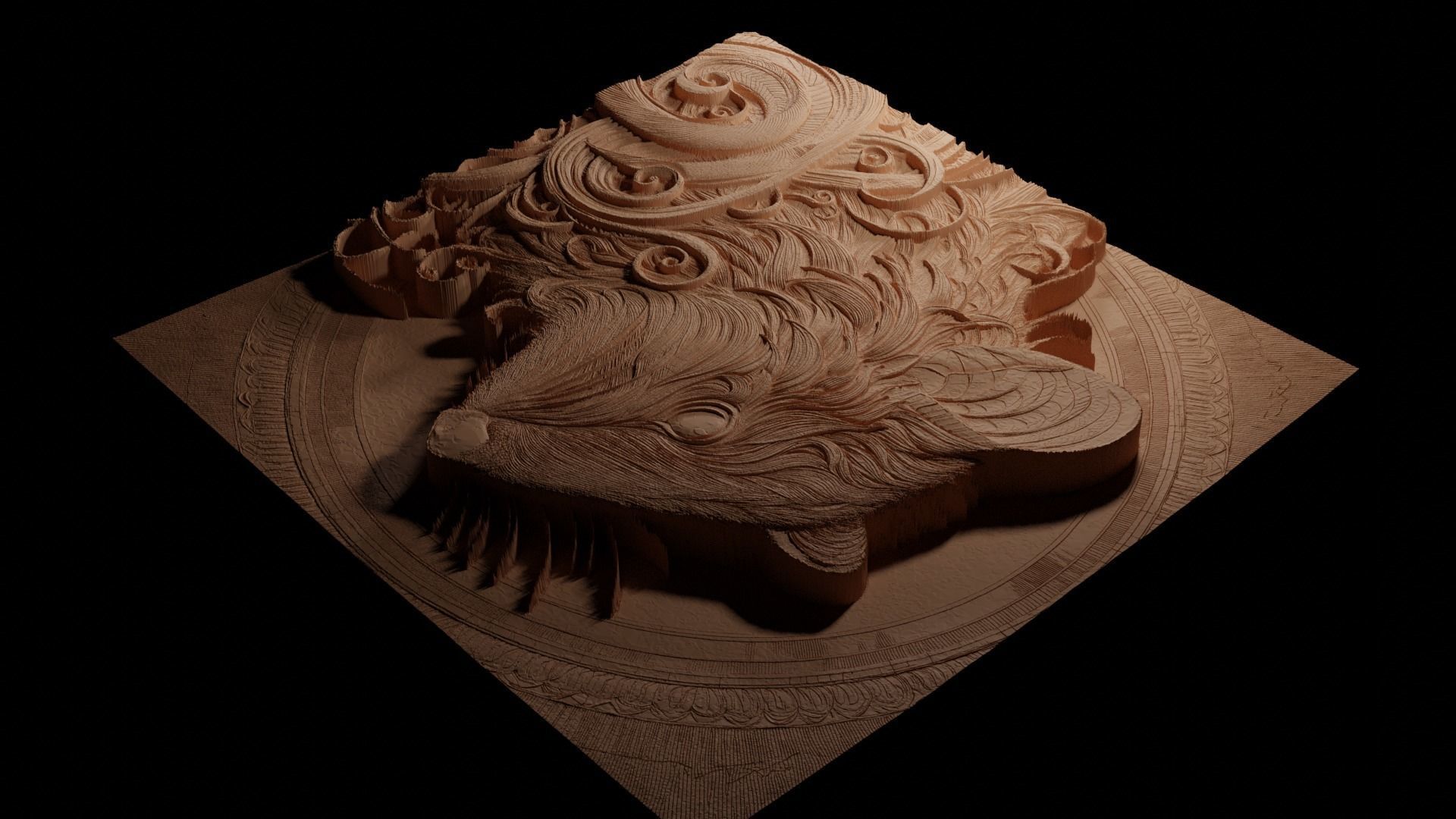 Numbat CNC 3d Print High Relief Sand Casting 3D print model_3