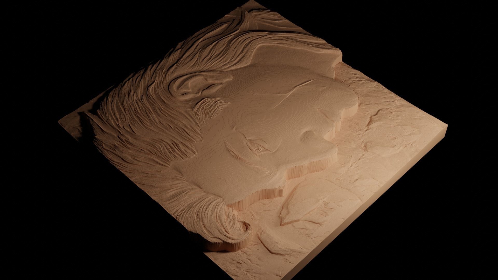 Neo The Matrix CNC 3d Print High Relief Sand Casting 3D print model_4