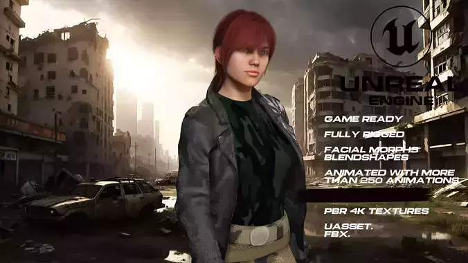 Zombie Hunter full rigged - game ready - animated