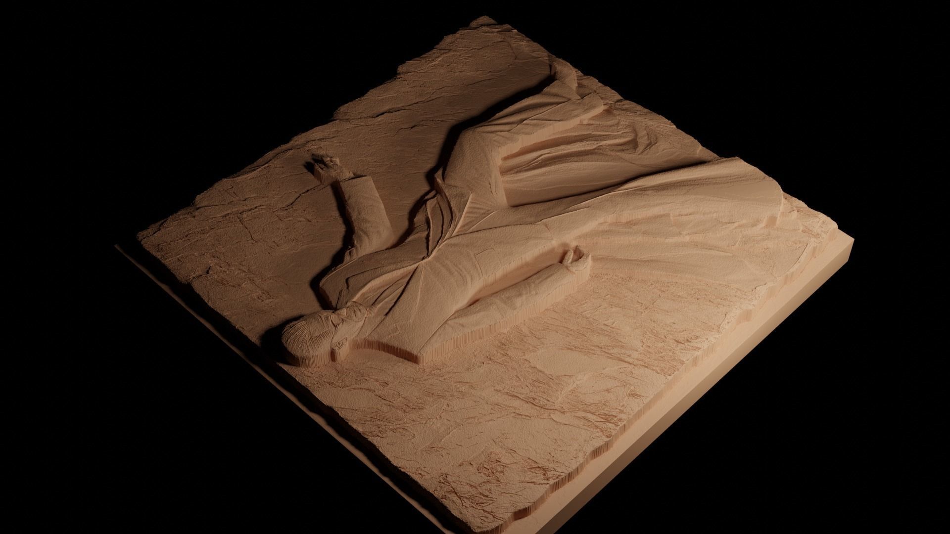 Neo The Matrix CNC 3d Print High Relief Sand Casting 3D print model_4