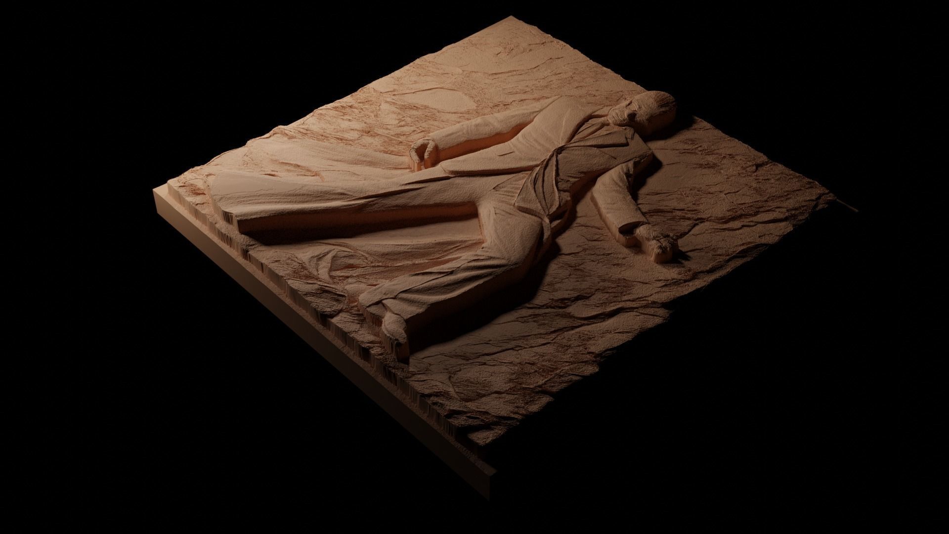 Neo The Matrix CNC 3d Print High Relief Sand Casting 3D print model_1