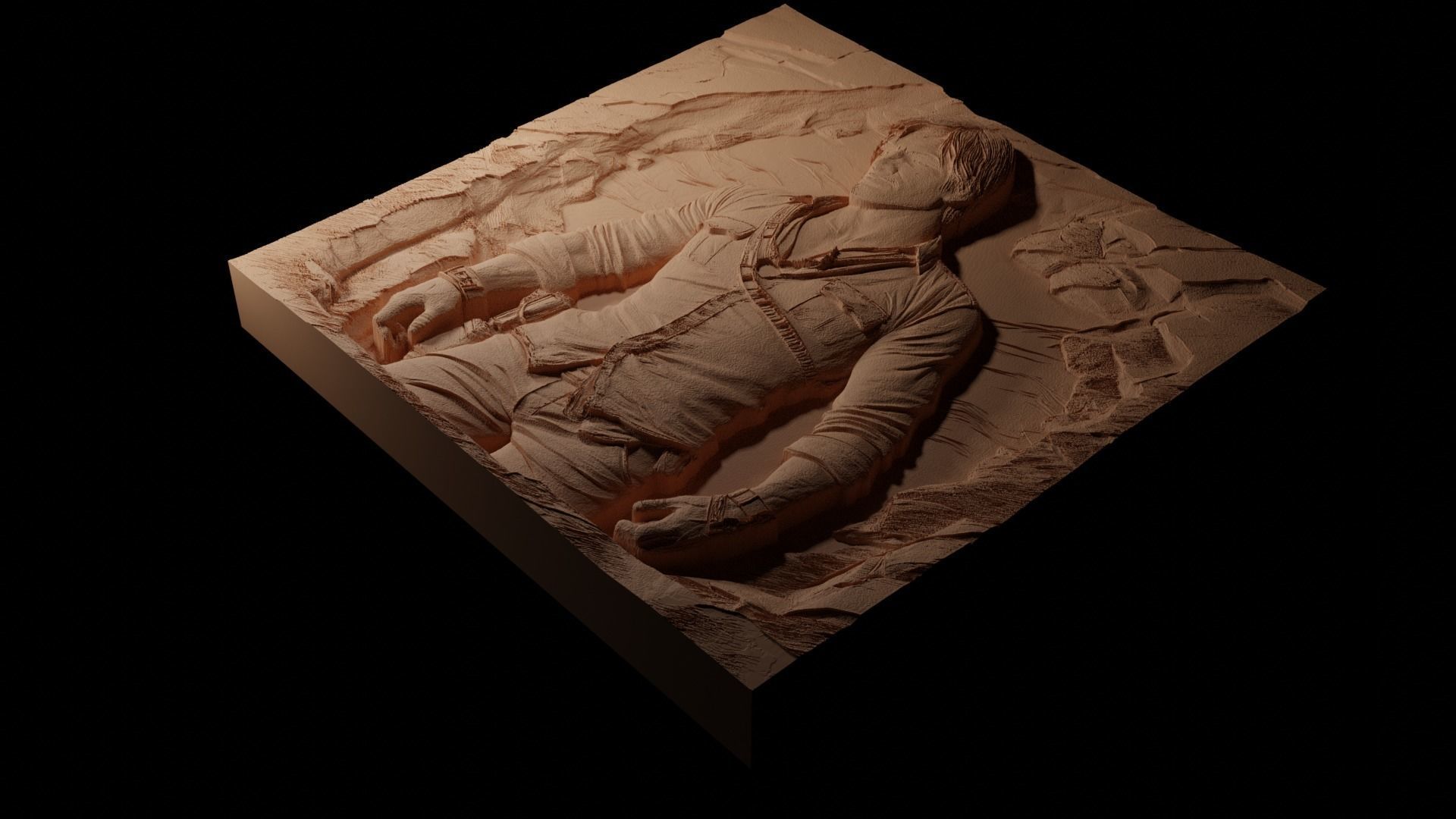 Nathan Drake Uncharted CNC 3d Print High Relief Sand Casting 3D print model_1