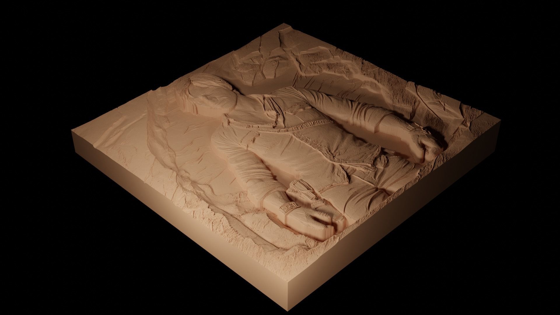 Nathan Drake Uncharted CNC 3d Print High Relief Sand Casting 3D print model_2