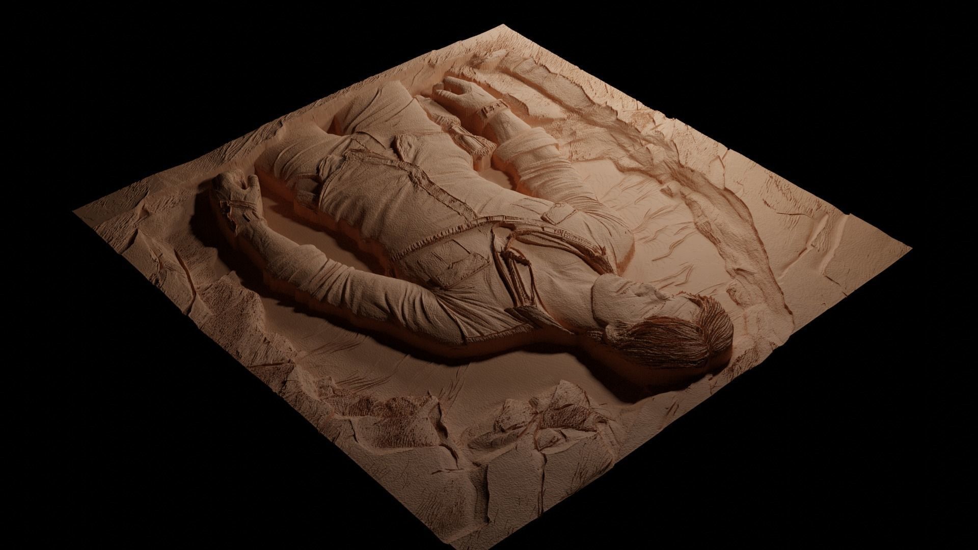 Nathan Drake Uncharted CNC 3d Print High Relief Sand Casting 3D print model_3