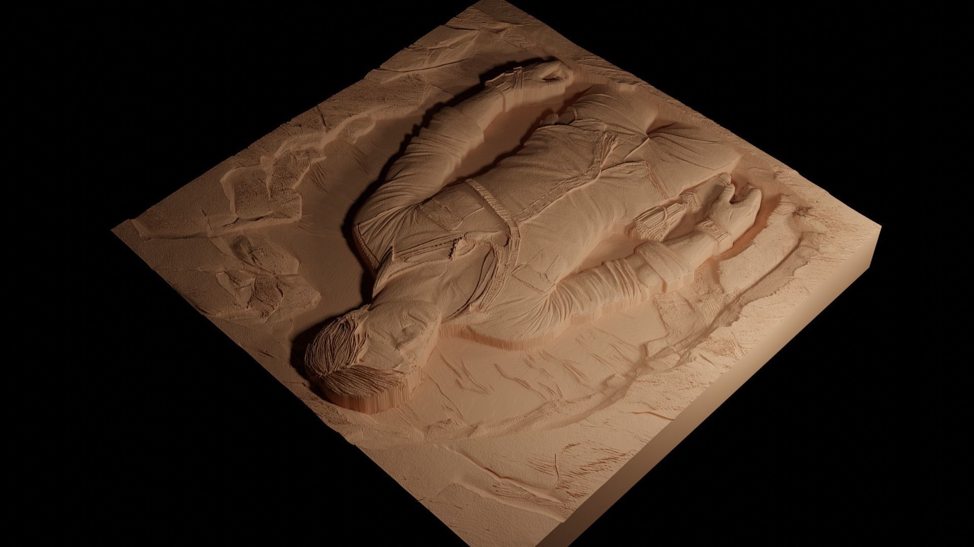 Nathan Drake Uncharted CNC 3d Print High Relief Sand Casting 3D print model_4