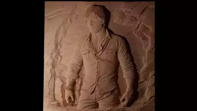 Nathan Drake Uncharted CNC 3d Print High Relief Sand Casting