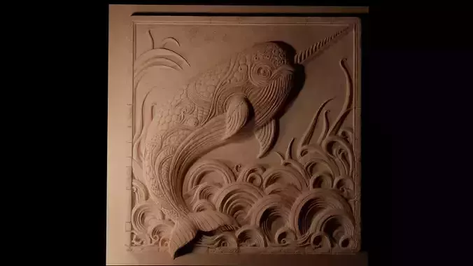 Narwhal CNC 3d Print High Relief Sand Casting