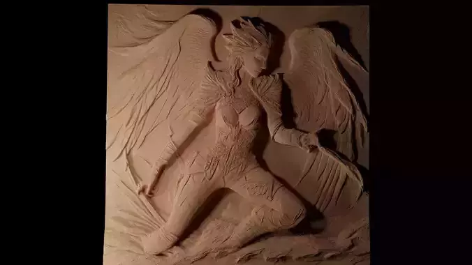 Morrigan Dragon Age CNC 3d Print High Relief Sand Casting 3D print model