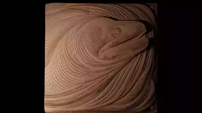 Moray Eel CNC 3d Print High Relief Sand Casting