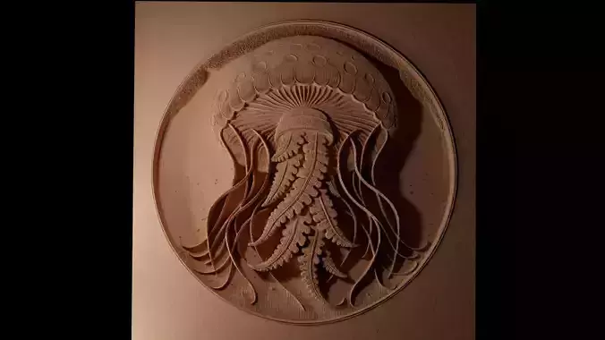 Moon Jellyfish CNC 3d Print High Relief Sand Casting 3D print model