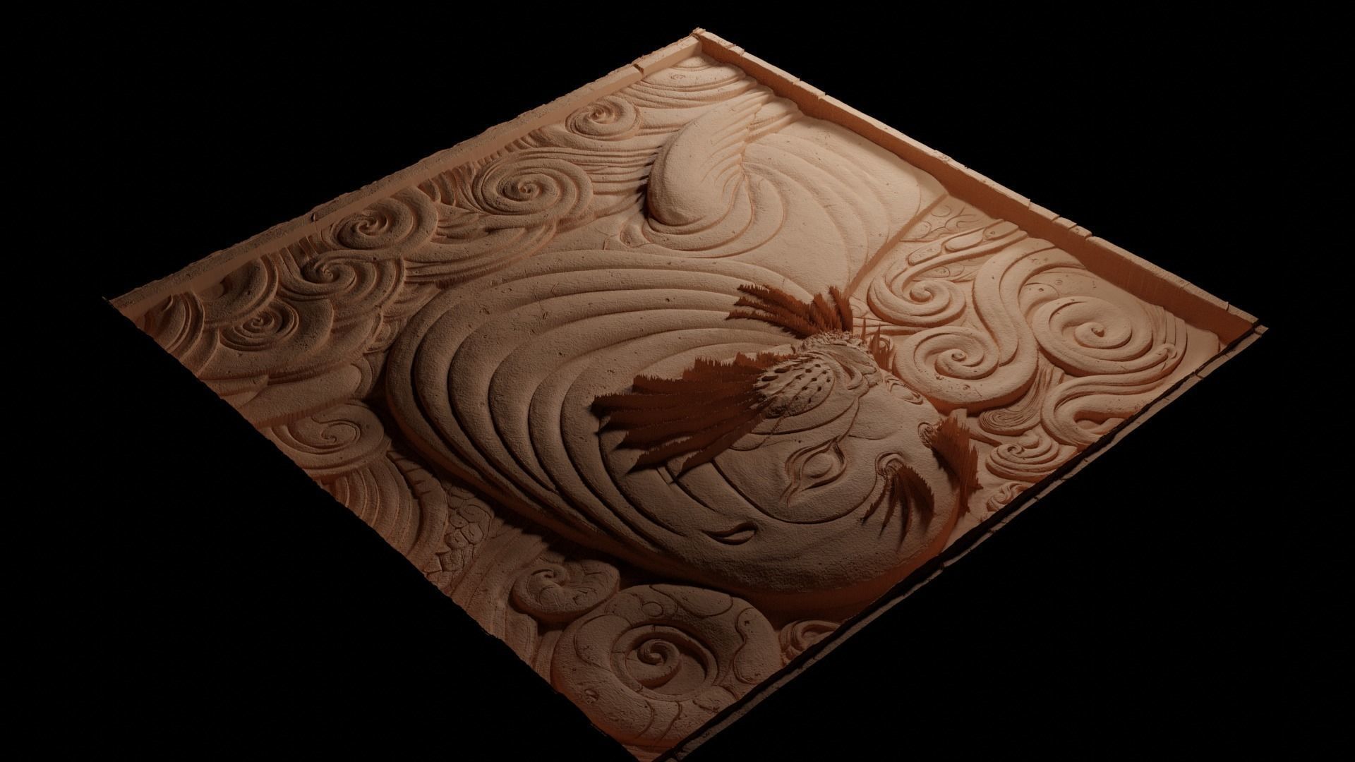 Monk Seal CNC 3d Print High Relief Sand Casting 3D print model_3