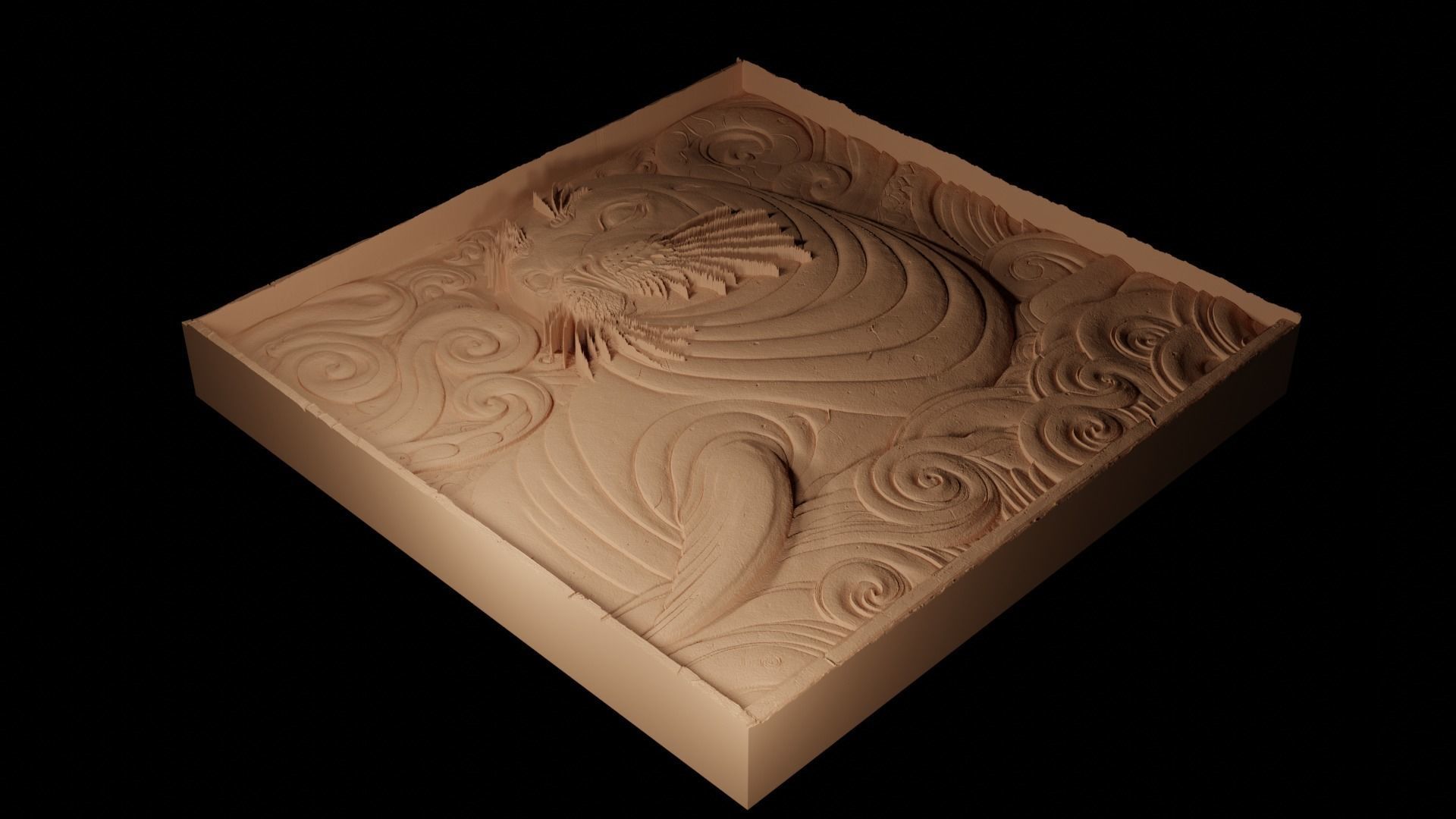 Monk Seal CNC 3d Print High Relief Sand Casting 3D print model_2