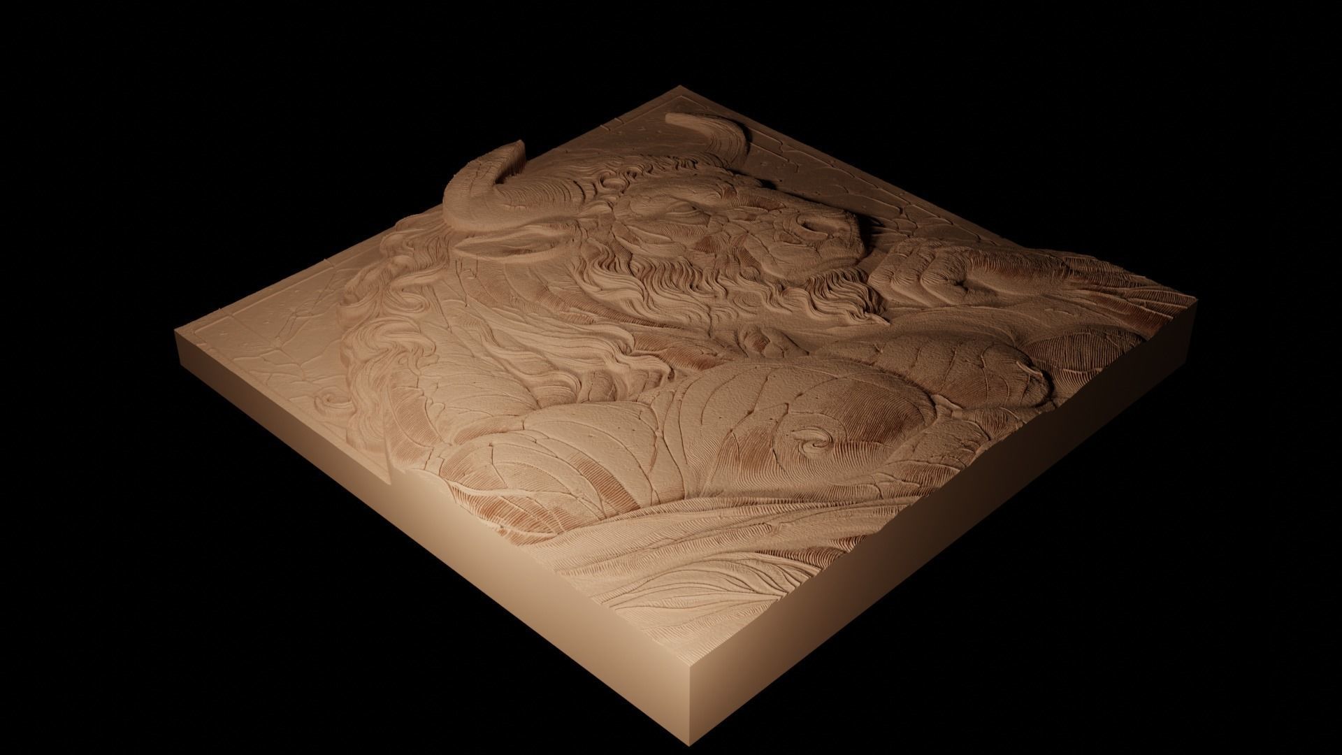 Minotaur CNC 3d Print High Relief Sand Casting 3D print model_2