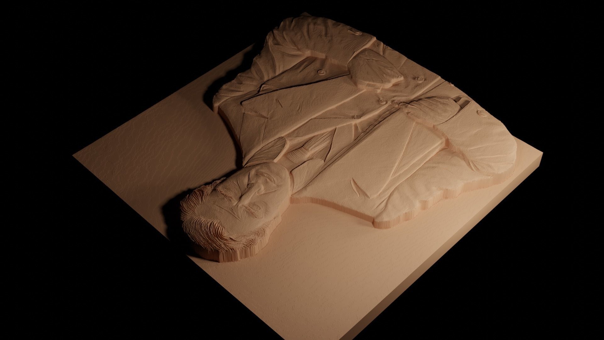 Michael Corleone Godfather CNC 3d Print High Relief Sand Casting 3D print model_4