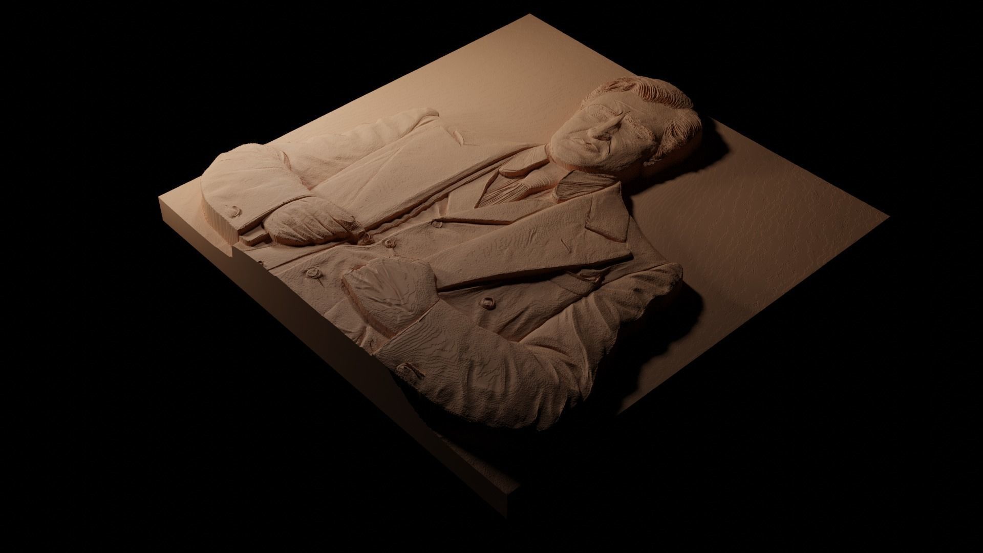 Michael Corleone Godfather CNC 3d Print High Relief Sand Casting 3D print model_1