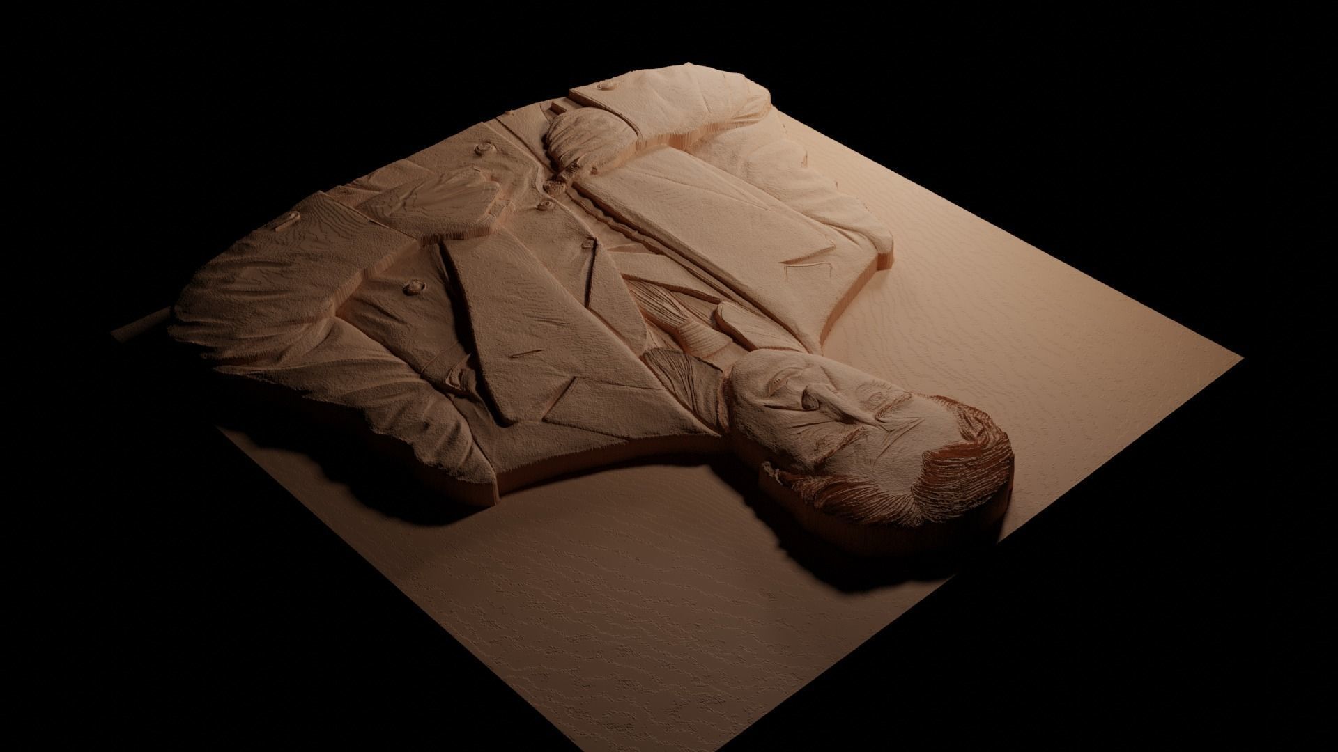 Michael Corleone Godfather CNC 3d Print High Relief Sand Casting 3D print model_3