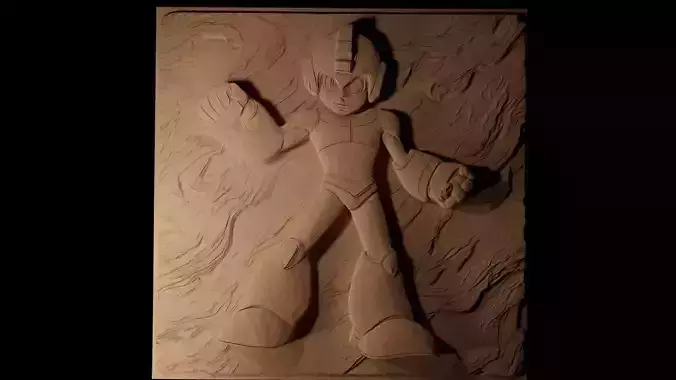 Mega Man 02 CNC 3d Print High Relief Sand Casting 3D print model
