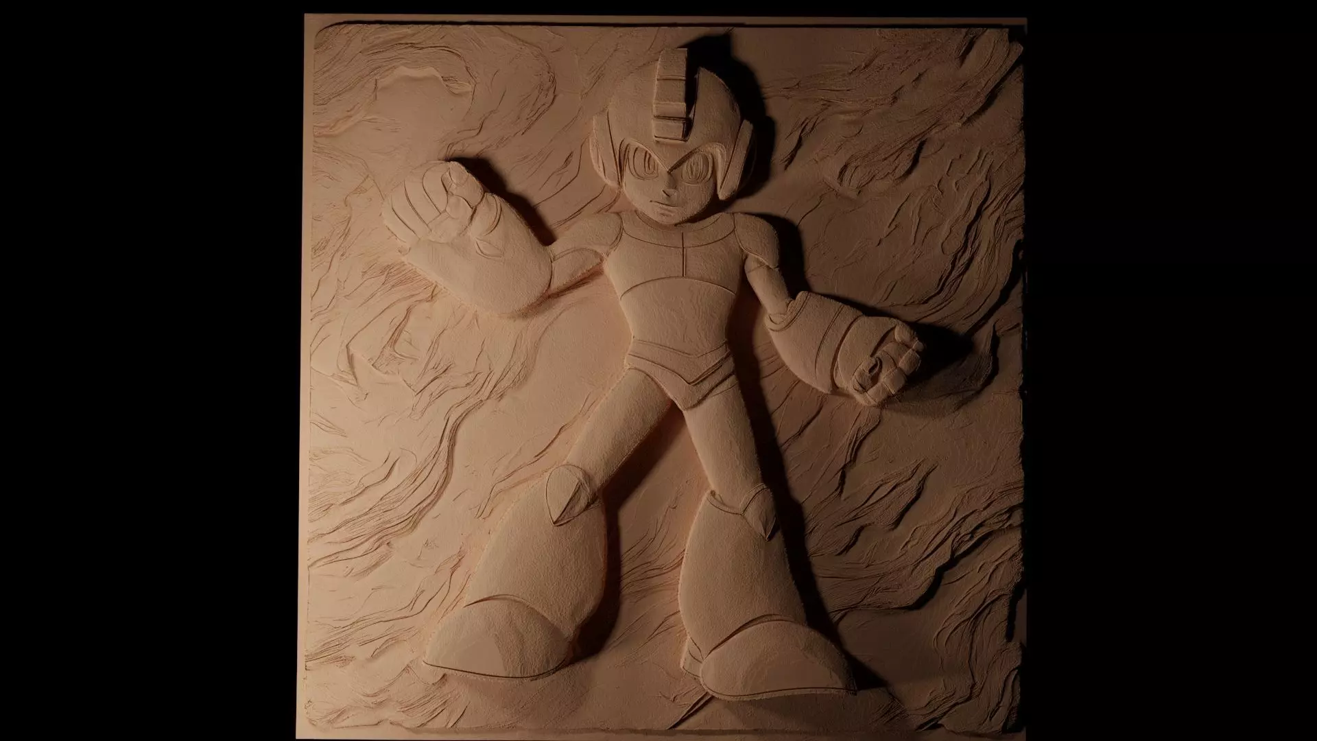 Mega Man 02 CNC 3d Print High Relief Sand Casting 3D print model_0