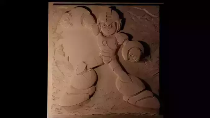 Mega Man CNC 3d Print High Relief Sand Casting 3D print model