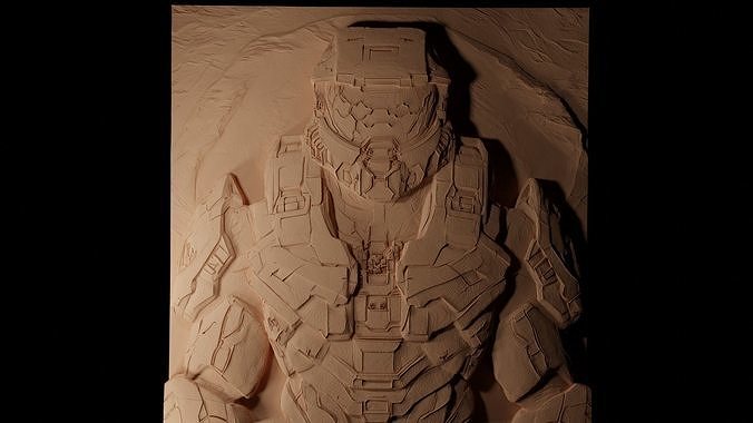 Master Chief Halo CNC 3d Print High Relief Sand Casting 3D print model