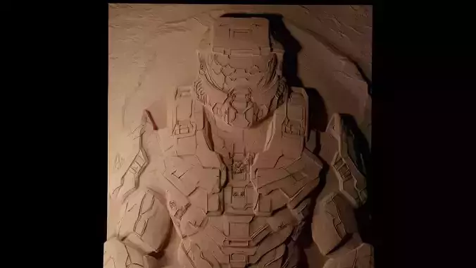 Master Chief Halo CNC 3d Print High Relief Sand Casting