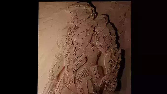 Master Chief Halo CNC 3d Print High Relief Sand Casting