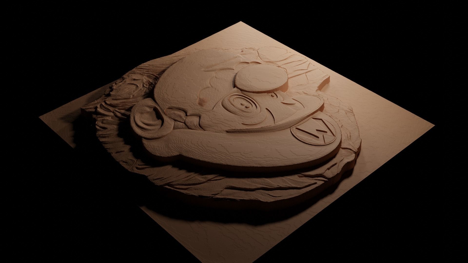 Mario CNC 3d Print High Relief Sand Casting 3D print model_3