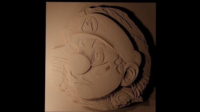 Mario CNC 3d Print High Relief Sand Casting 3D print model