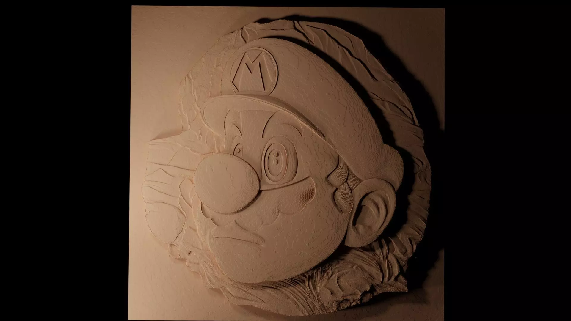 Mario CNC 3d Print High Relief Sand Casting 3D print model_0