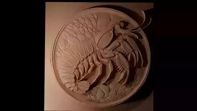 Mantis Shrimp CNC 3d Print High Relief Sand Casting 3D print model