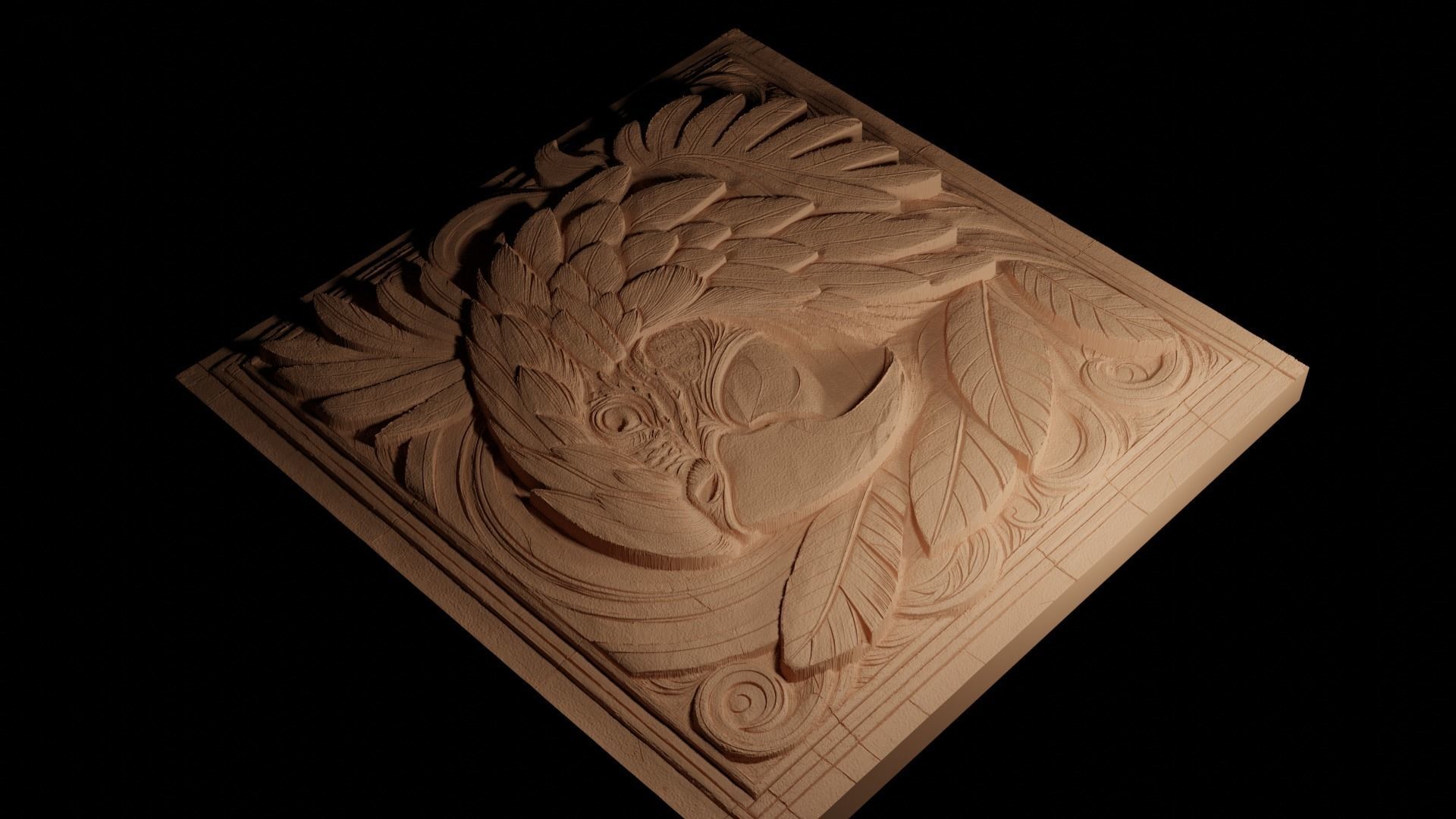 Macaw CNC 3d Print High Relief Sand Casting 3D print model_4