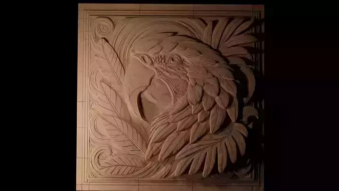 Macaw CNC 3d Print High Relief Sand Casting 3D print model