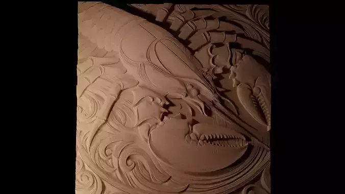 Lobster CNC 3d Print High Relief Sand Casting