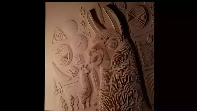 Llama CNC 3d Print High Relief Sand Casting 3D print model