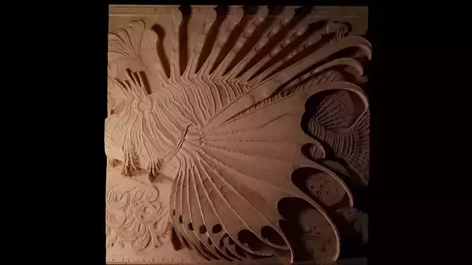 Lionfish CNC 3d Print High Relief Sand Casting