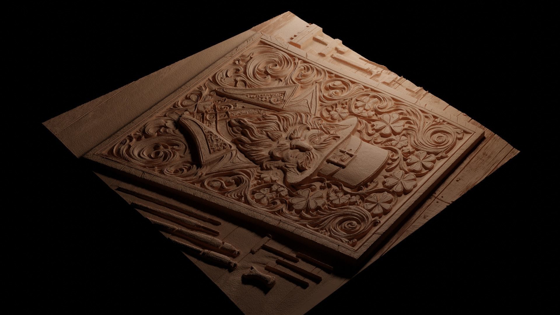 Leprechaun CNC 3d Print High Relief Sand Casting 3D print model_3