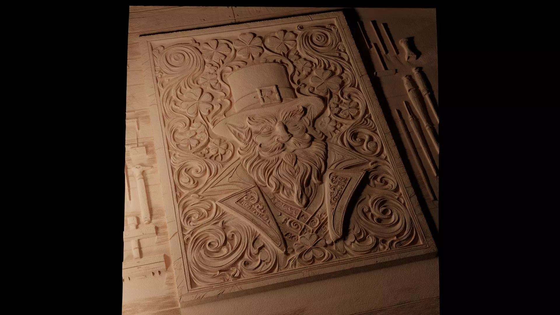 Leprechaun CNC 3d Print High Relief Sand Casting 3D print model_0