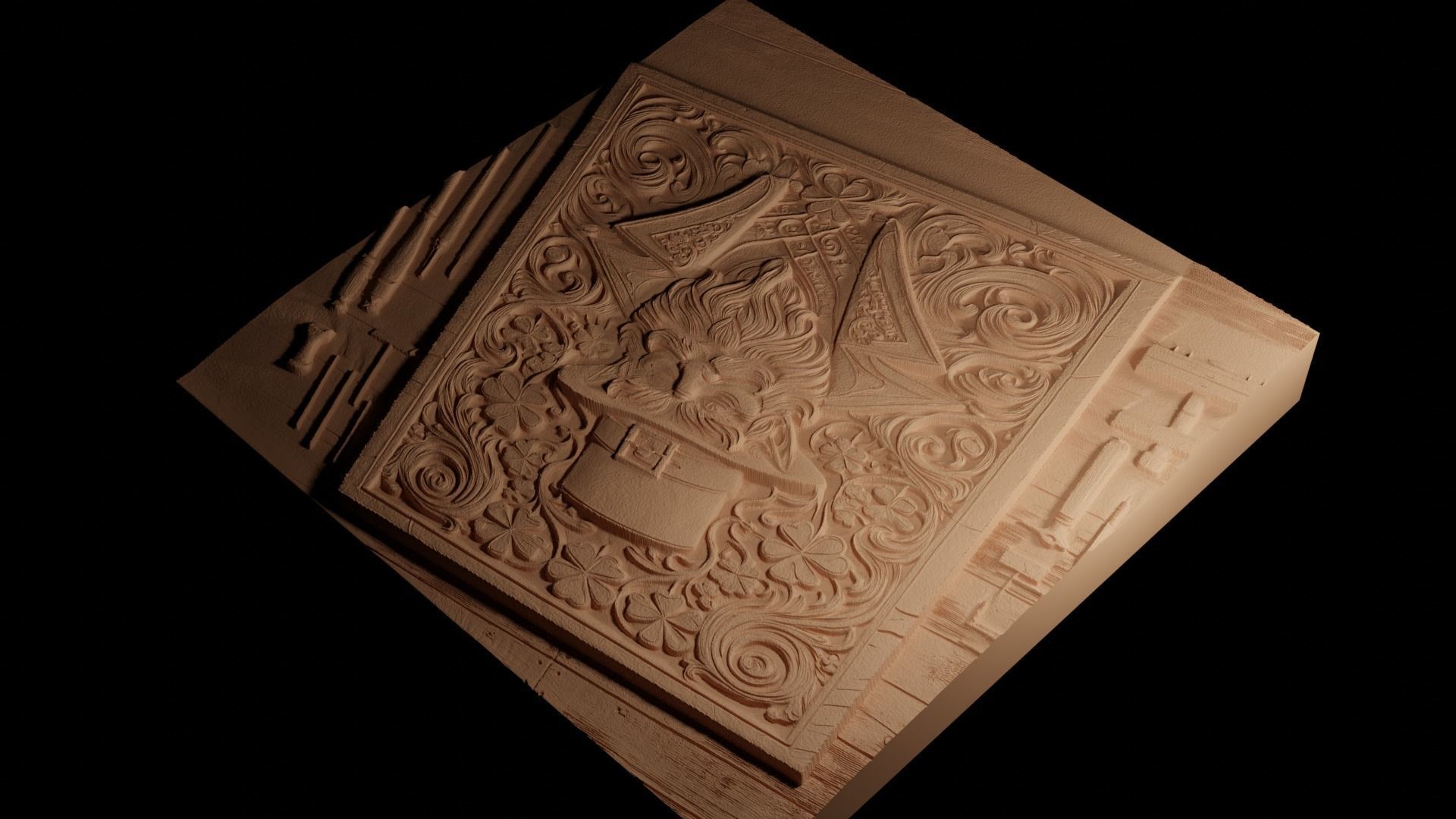 Leprechaun CNC 3d Print High Relief Sand Casting 3D print model_4