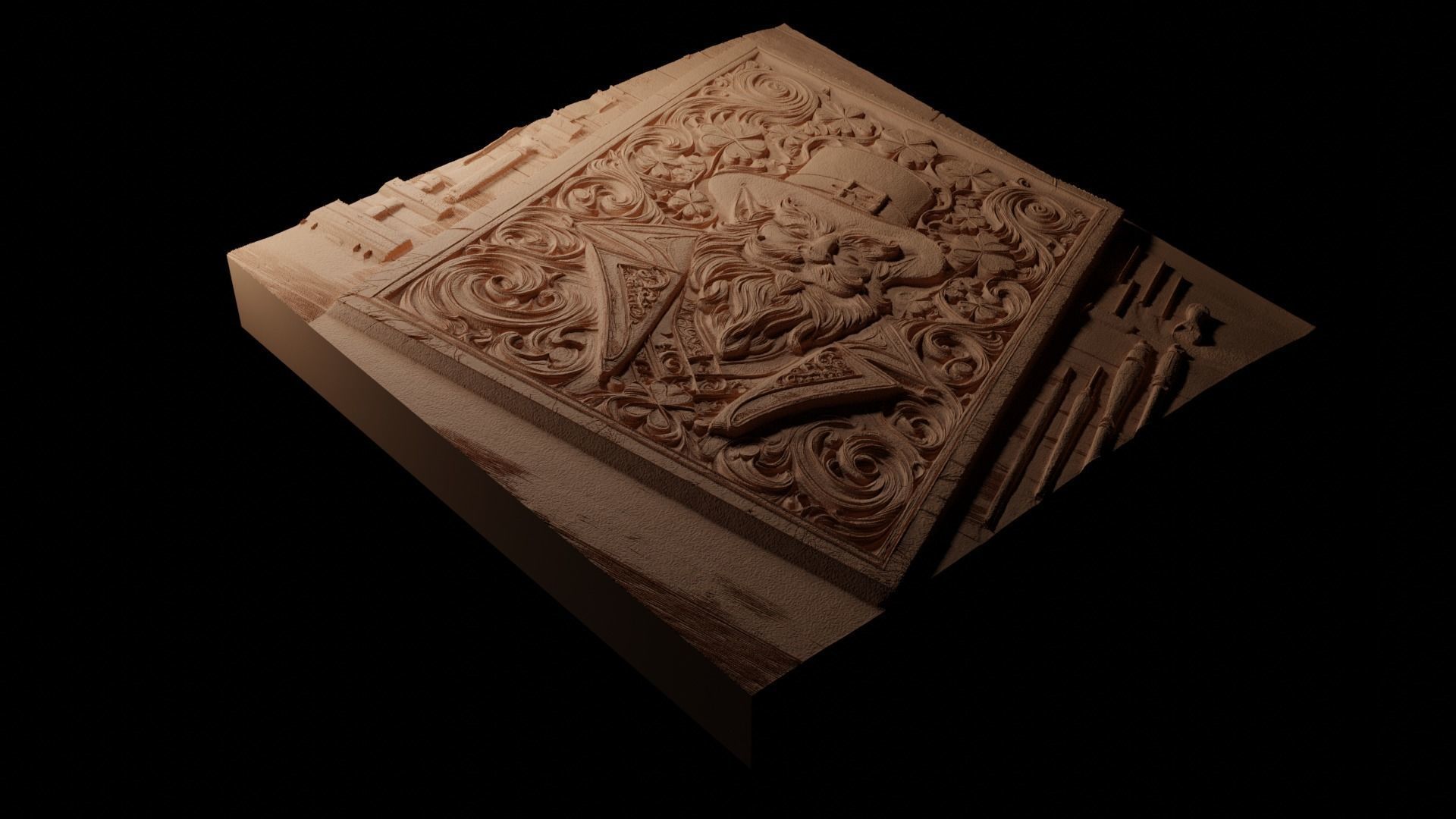 Leprechaun CNC 3d Print High Relief Sand Casting 3D print model_1