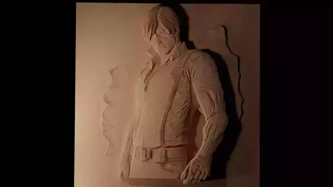 Leon Kennedy Resident Evil CNC 3d Print High Relief Sand Casting