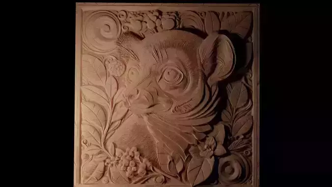Lemur CNC 3d Print High Relief Sand Casting 3D print model