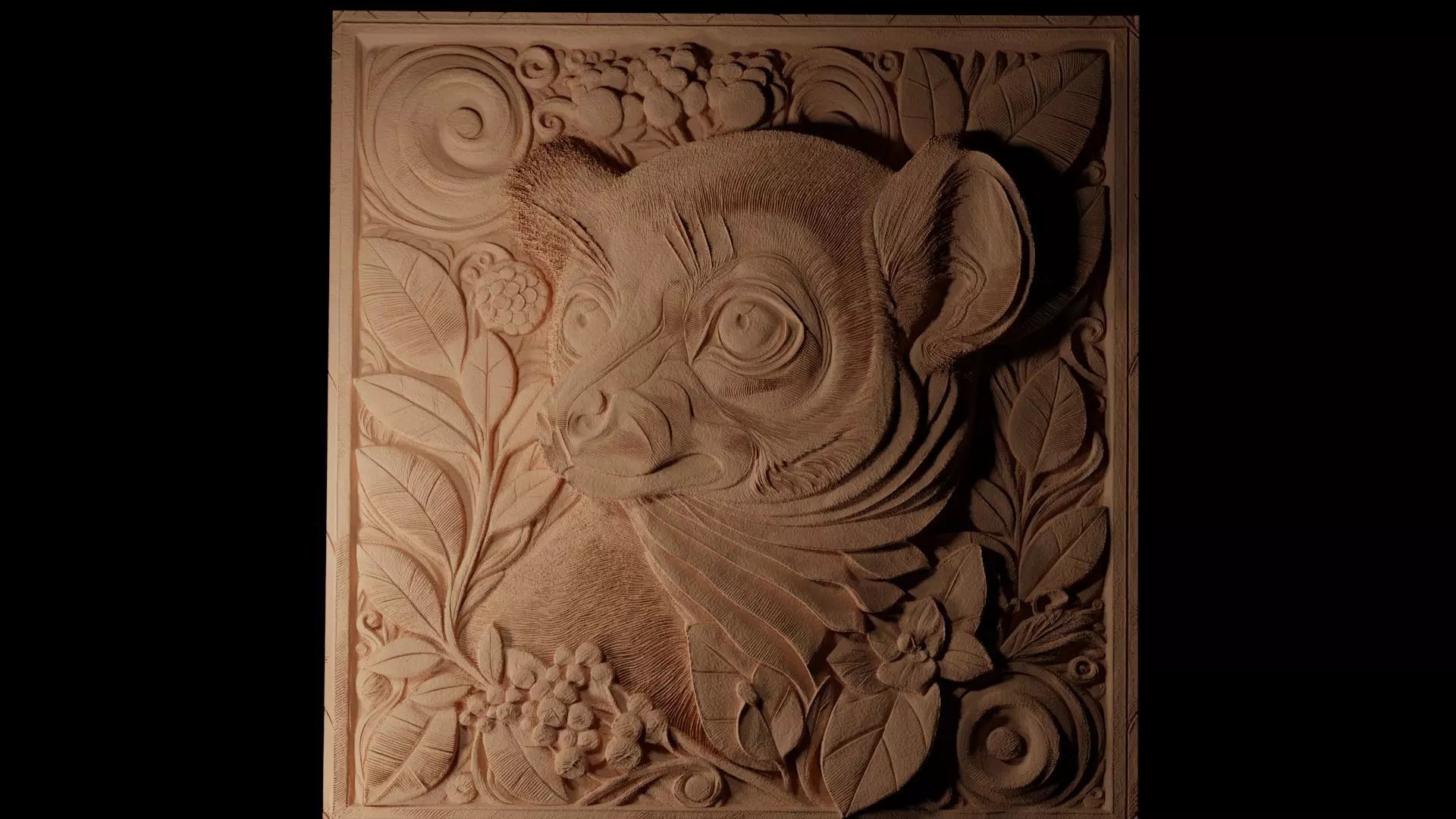 Lemur CNC 3d Print High Relief Sand Casting 3D print model_0