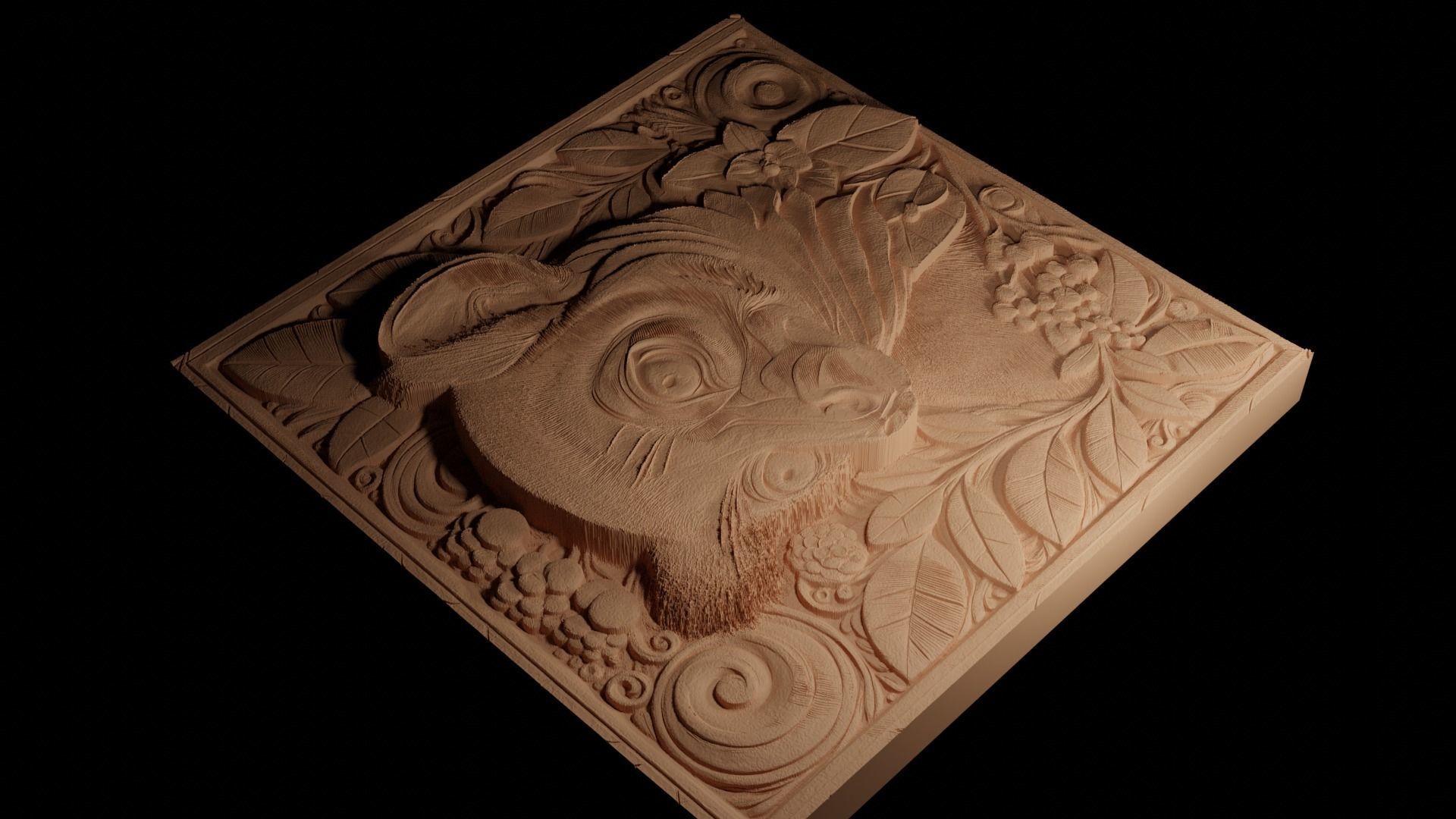 Lemur CNC 3d Print High Relief Sand Casting 3D print model_4