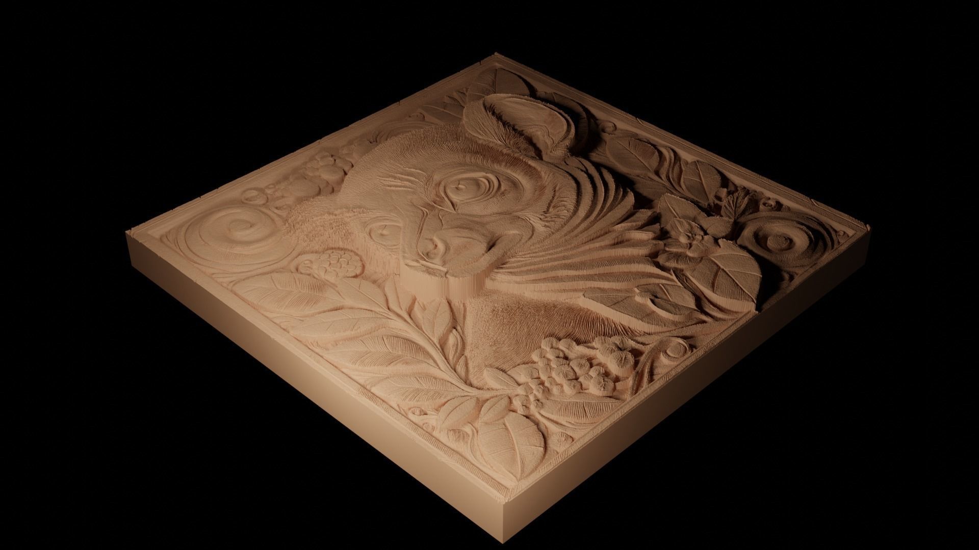 Lemur CNC 3d Print High Relief Sand Casting 3D print model_2