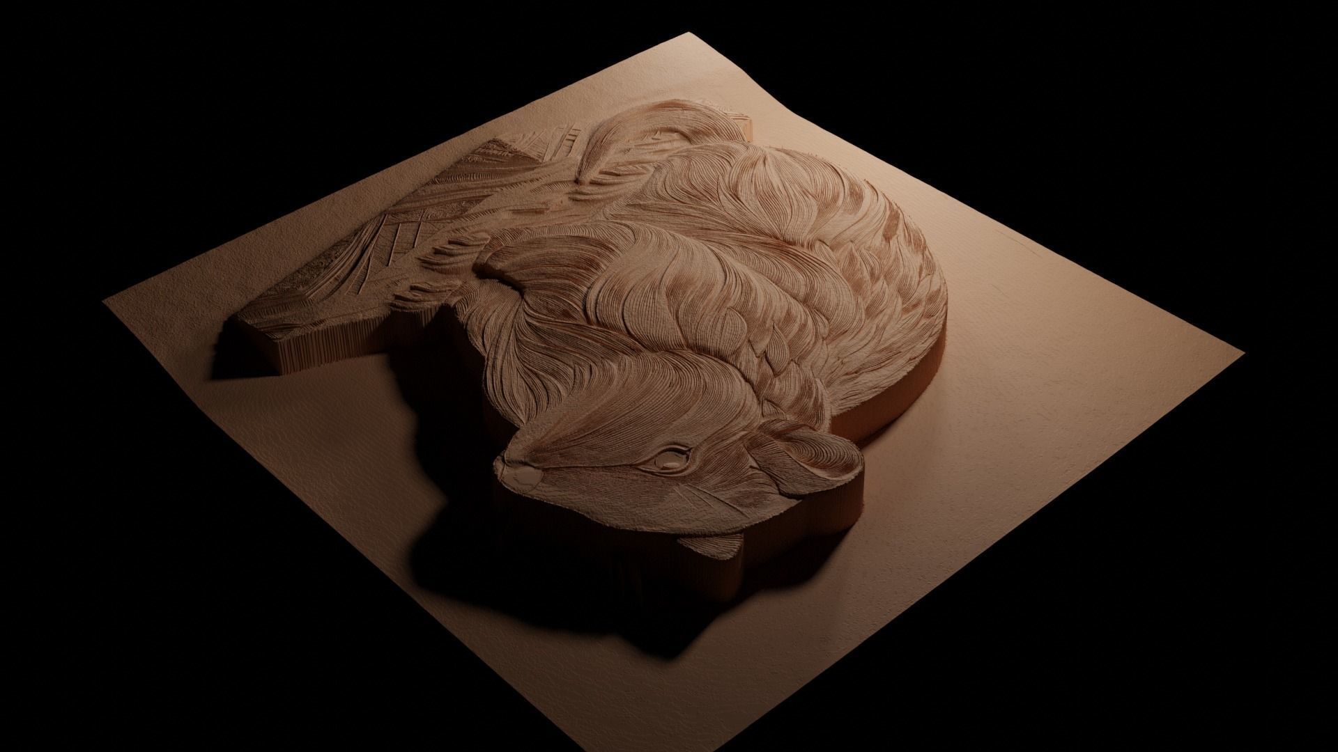 Lemming CNC 3d Print High Relief Sand Casting 3D print model_3