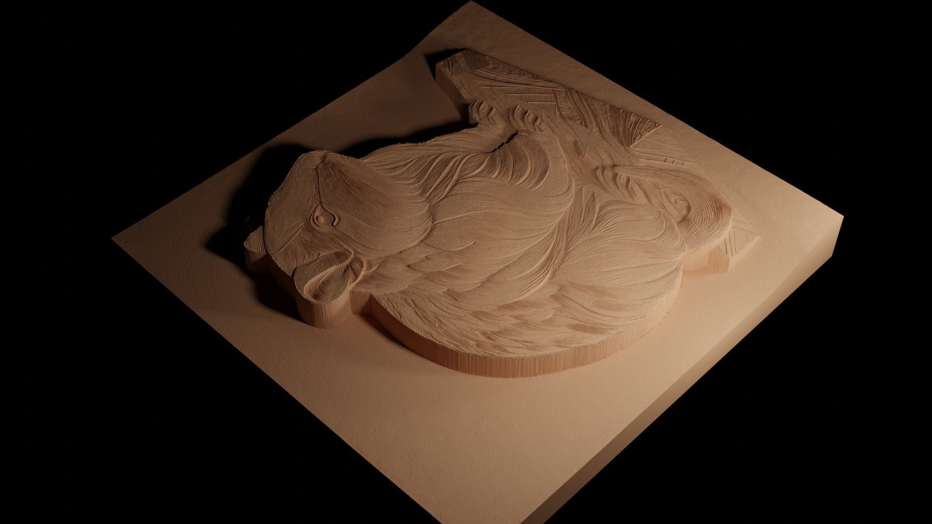 Lemming CNC 3d Print High Relief Sand Casting 3D print model_4