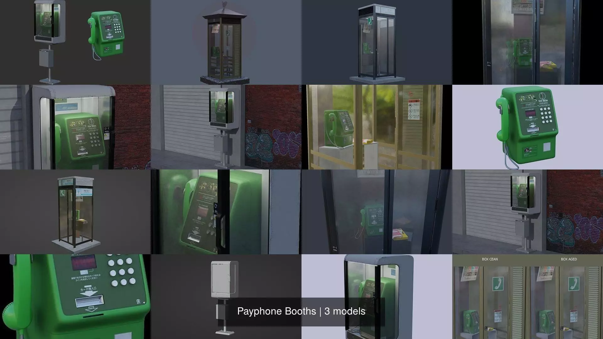 Payphone Booths 3D Model Collection_1