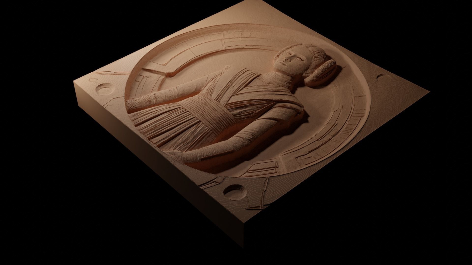 Leia Organa Star Wars CNC 3d Print High Relief Sand Casting 3D print model_1